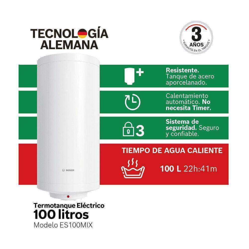 Termotanque eléctrico Bosch ES0100MIX 100 L 2000 W aislamiento 32 mm