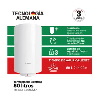 Termotanque eléctrico Bosch ES080MIX 80 L 2000 W
