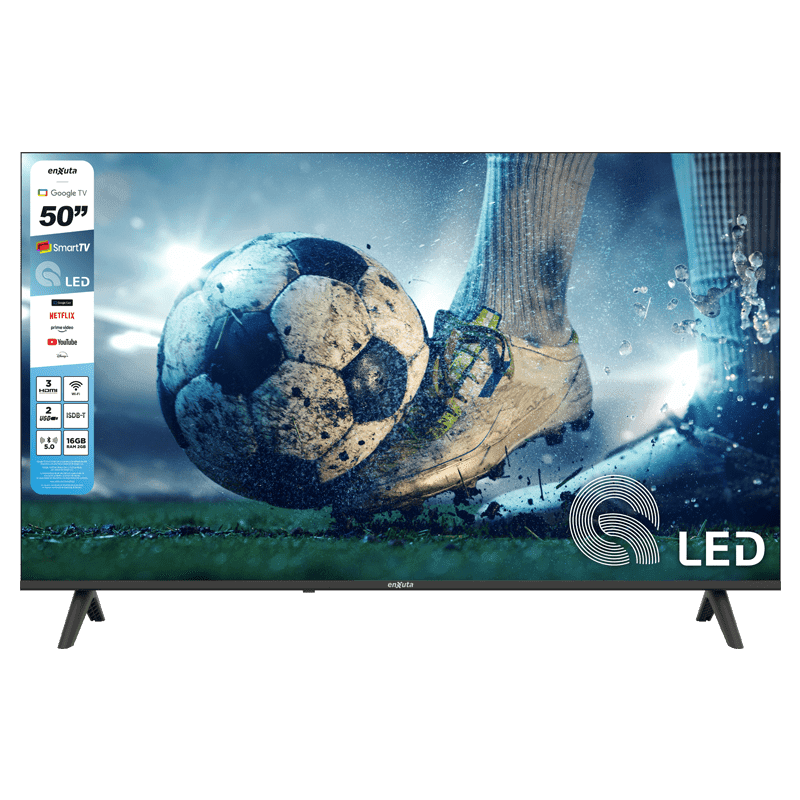 Smart TV Enxuta de 50 pulgadas QLED 4K con Google TV, modelo LEDENX1250SDF4KW