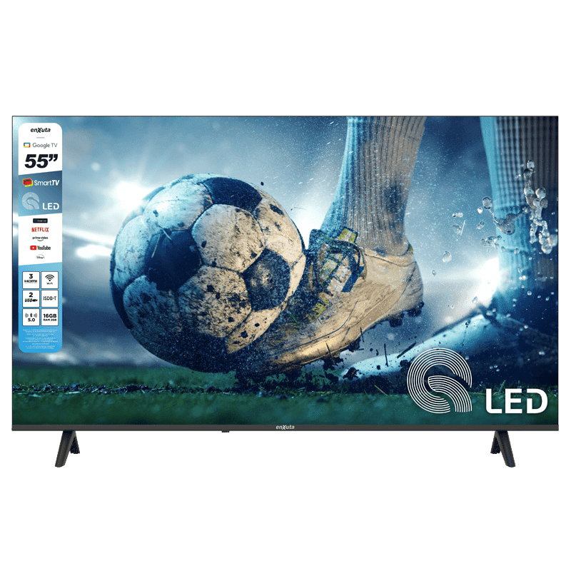 Smart TV Enxuta de 55 pulgadas QLED 4K con Google TV, modelo QLEDENX1255SDF4KG