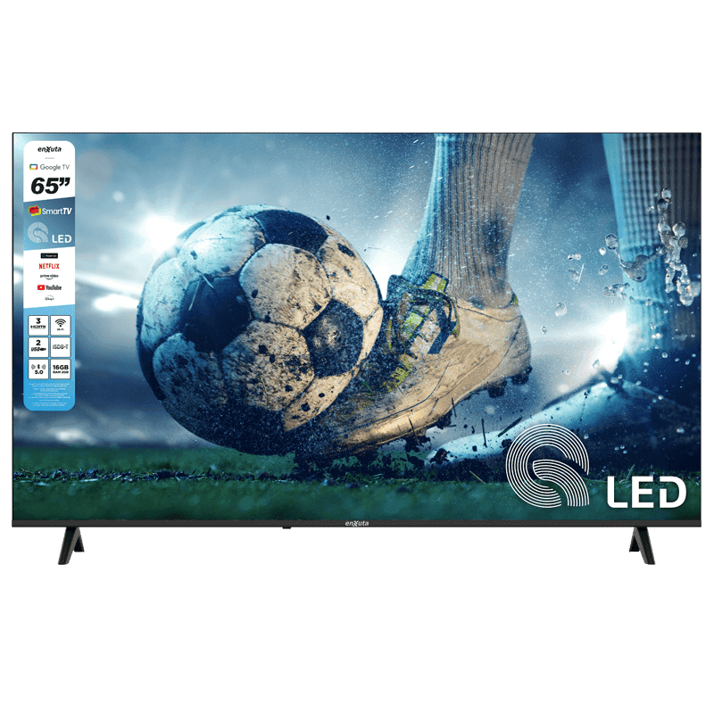 Smart TV Enxuta de 65 pulgadas QLED 4K con Google TV, modelo QLEDENX1265SDF4KG