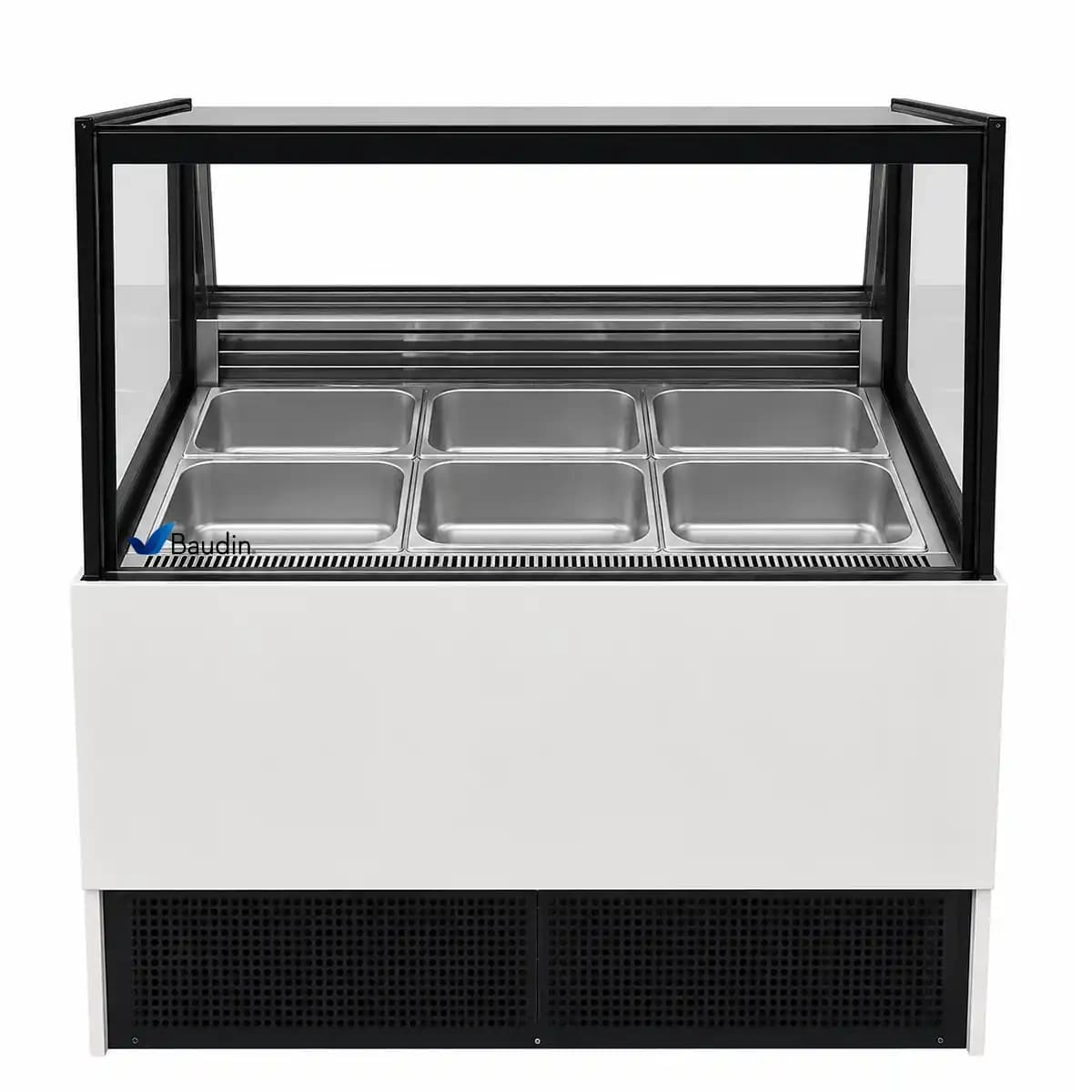 Vitrina de helados freezer 6 cubas acero inoxidable Innovacook BQL-105