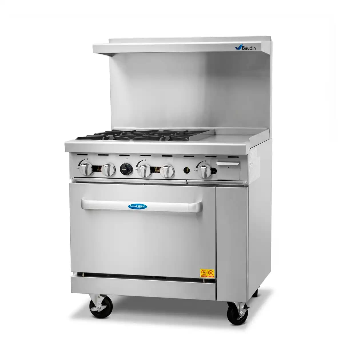 Cocina industrial a gas 4 quemadores y plancha 12Atosa AGR-4B12GR