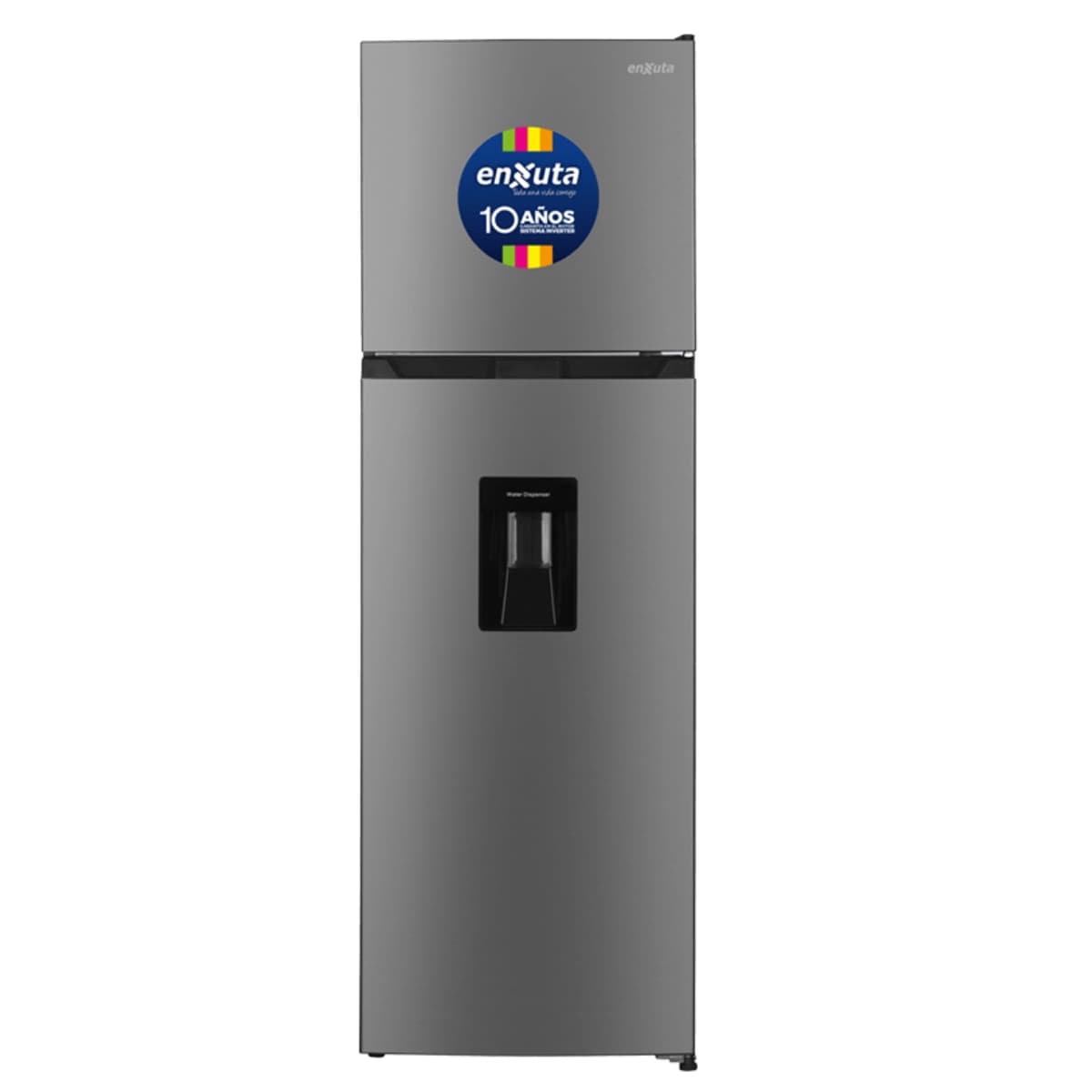 Refrigerador frío seco inverter 333 L inox con dispensador Enxuta RENX221350DI