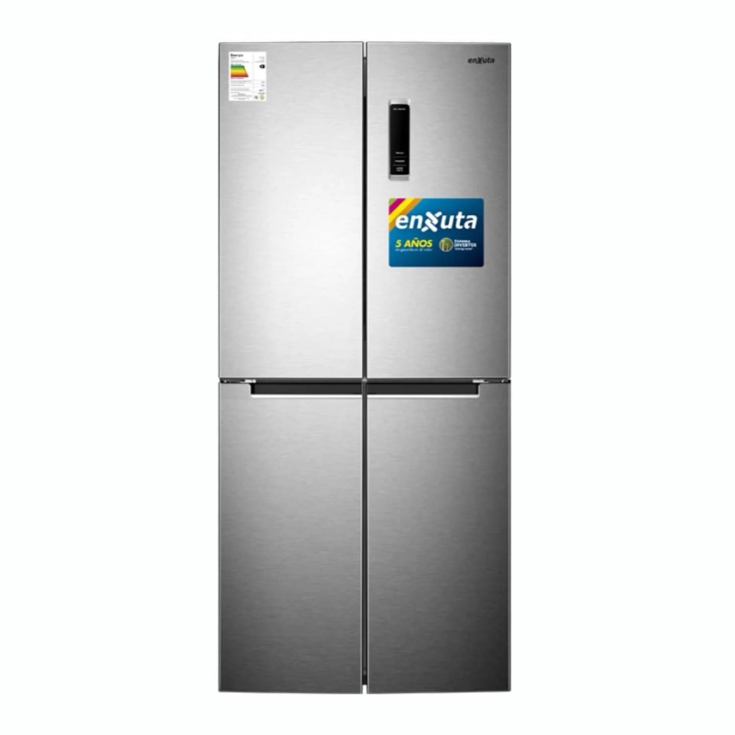 Heladera multidoor frío seco inverter de 426 litros en acero inox con control digital
