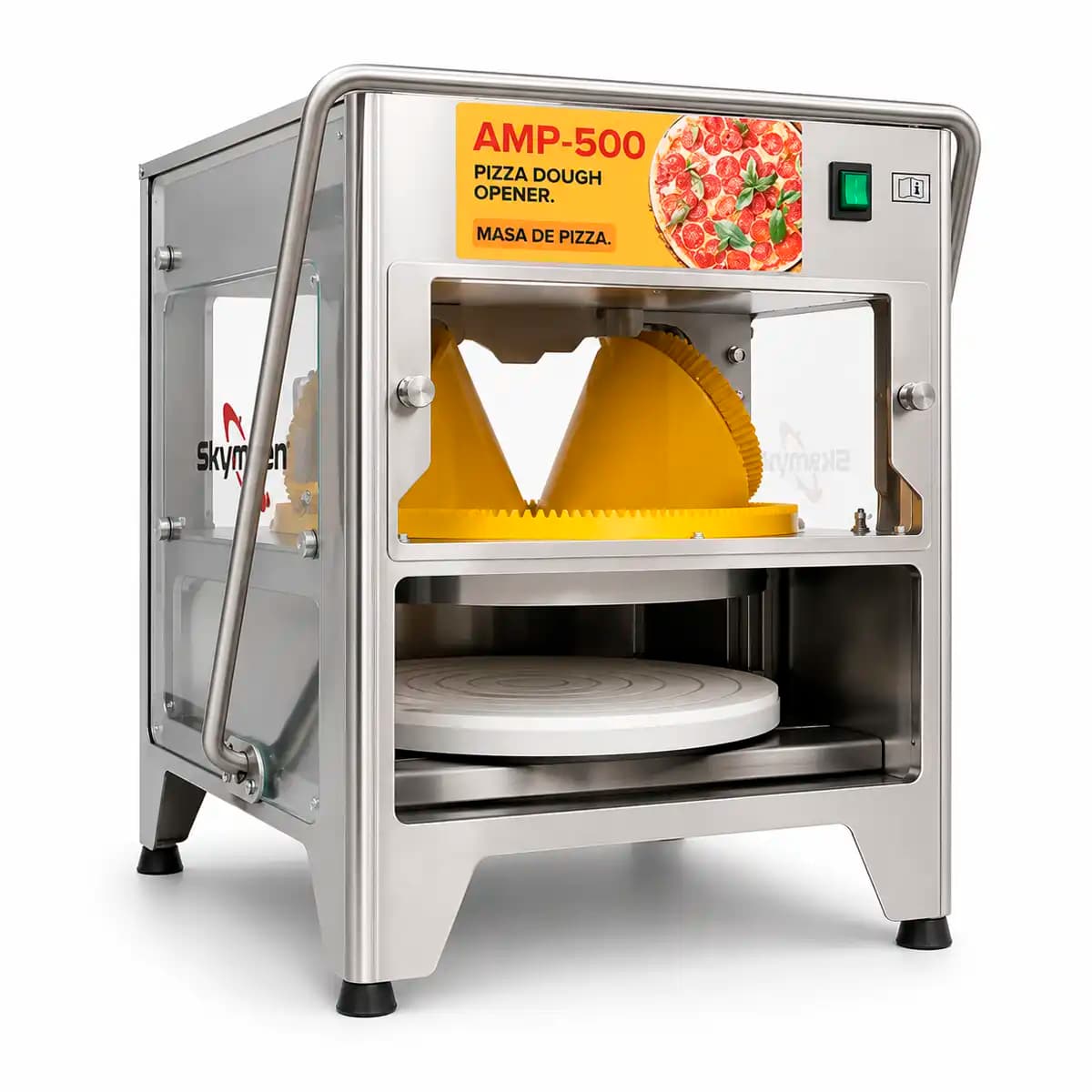 Formadora de masa de pizza hasta 50 cm | Skymsen AMP-500