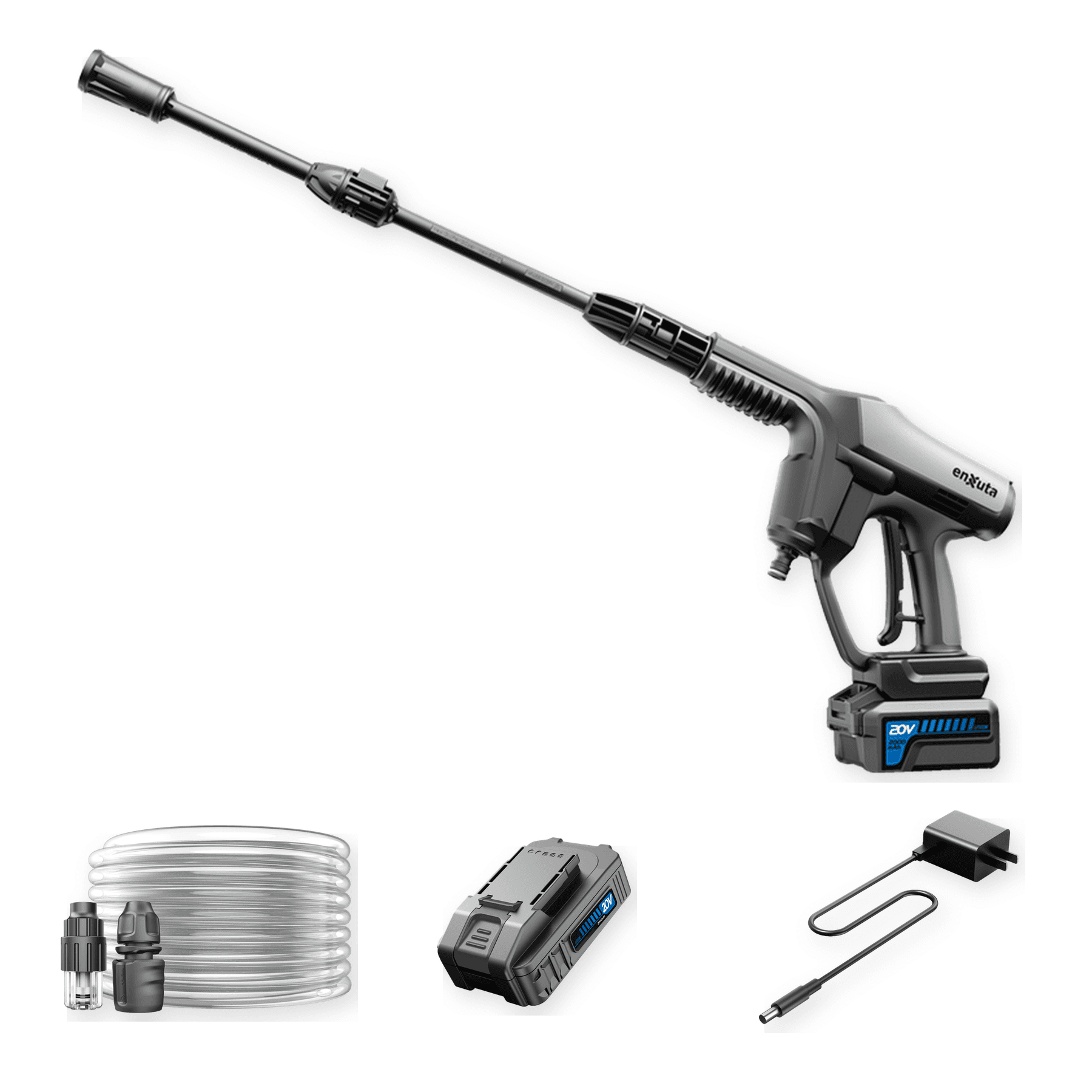Hidrolavadora inalámbrica a batería Enxuta HLENXI36200 de 200 W con manguera de succión, batería y cargador