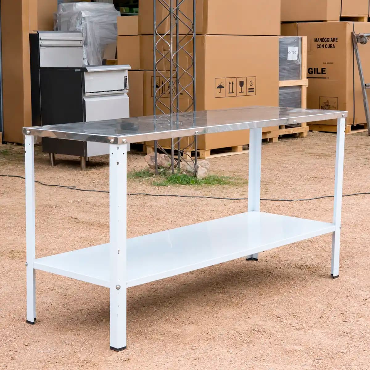 Mesada de Acero Inoxidable 160x60 cm Seminueva | Braesi M-160N (marcas leves)