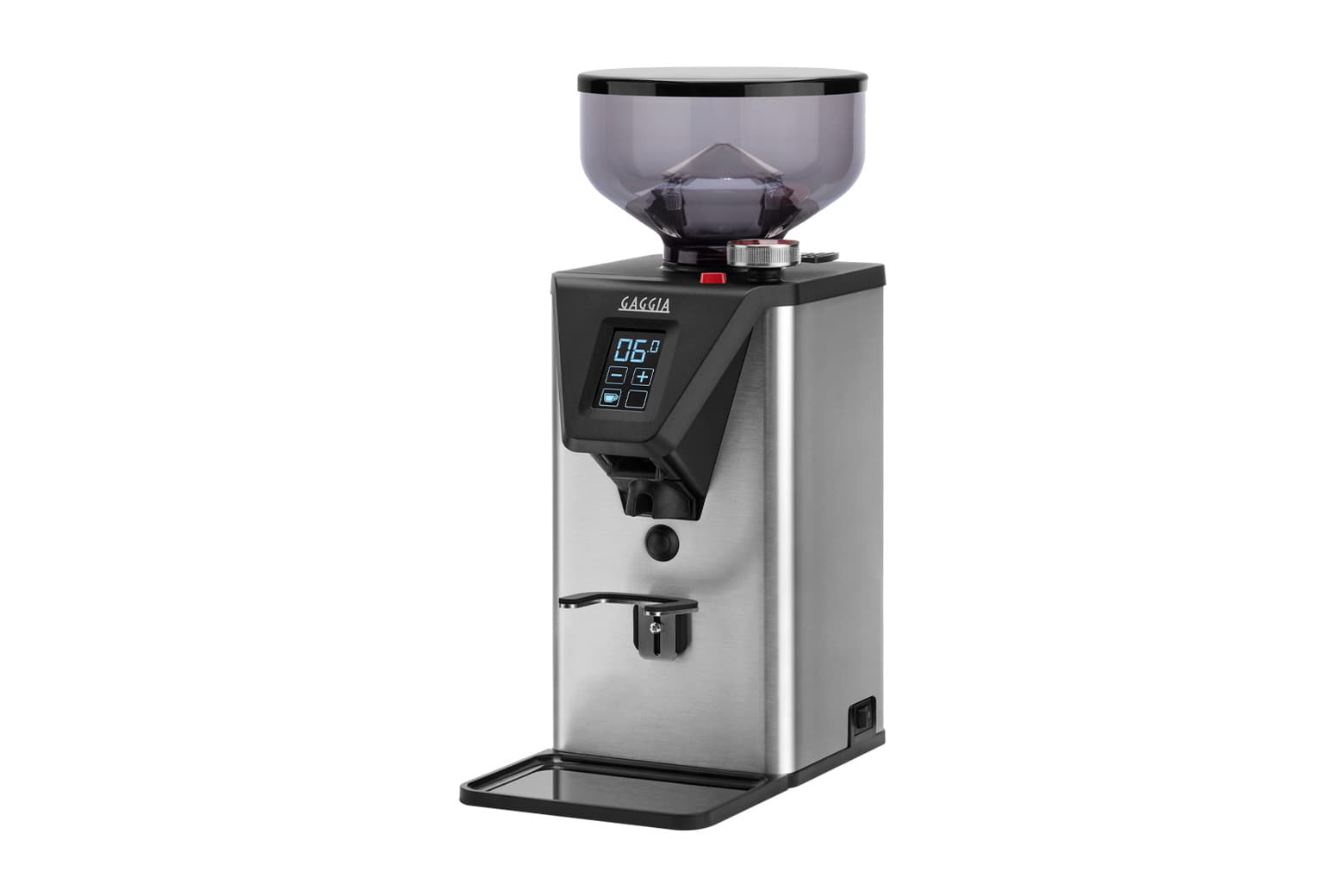 Molino de café Gaggia MDF 55 doserless, vista tres cuartos sobre fondo blanco