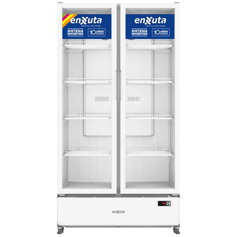 Visicooler Enxuta VENXI9630 de 630 litros con 2 puertas de vidrio templado, cerrado