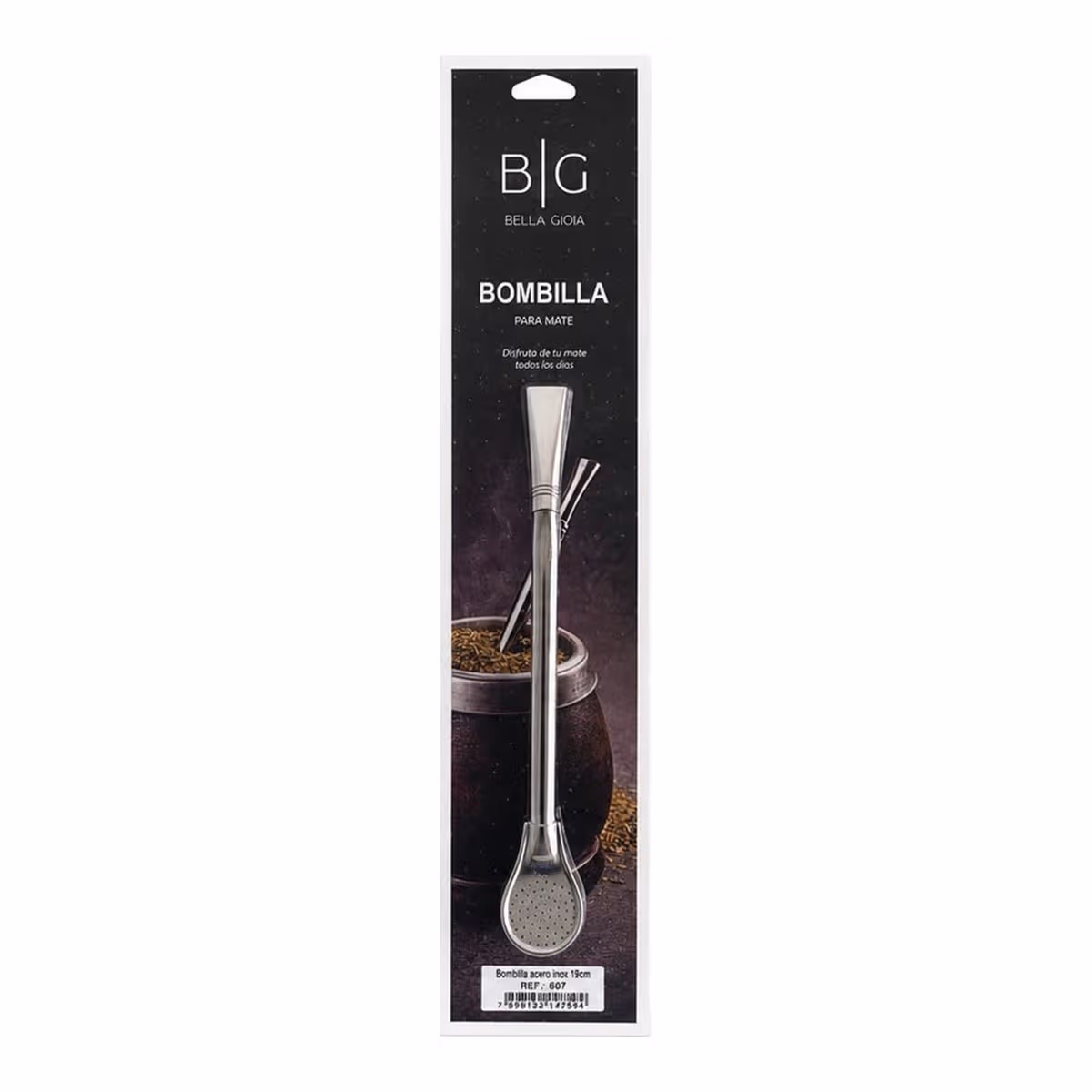 Bombilla redonda BG de acero inoxidable de 19 cm