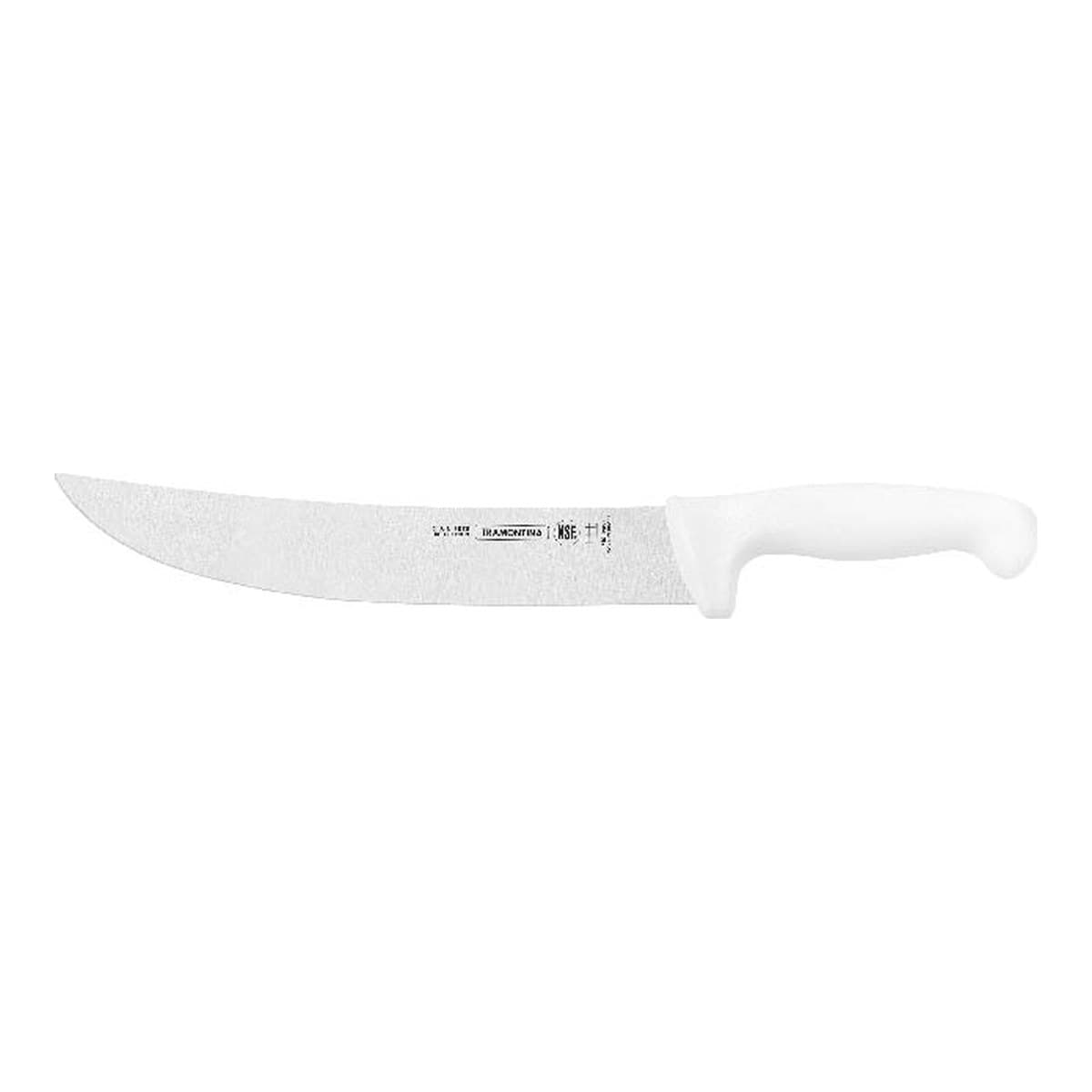 Cuchillo Tramontina Professional para carne de 10 pulgadas, mango blanco.