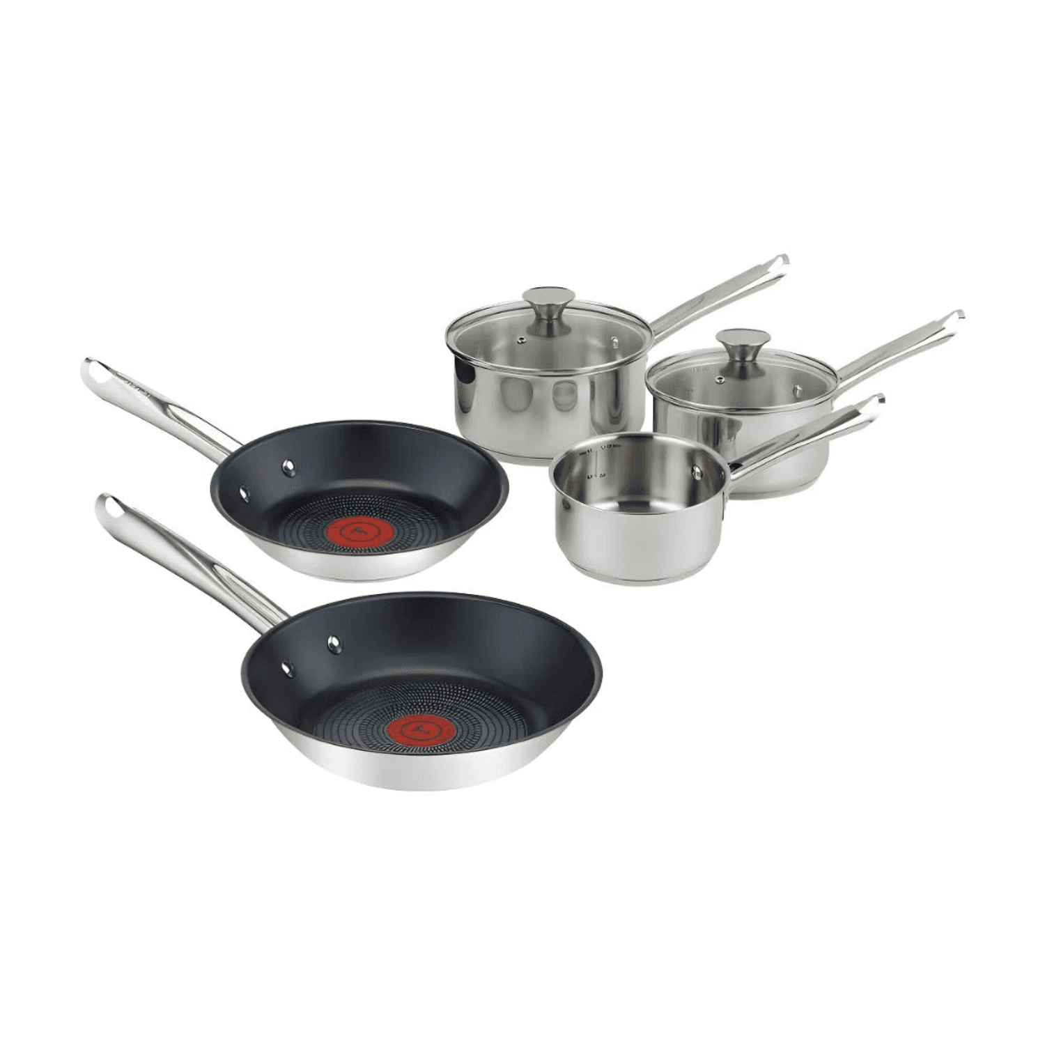 Batería de cocina Tefal Elementary H054S544 de 7 piezas plateada
