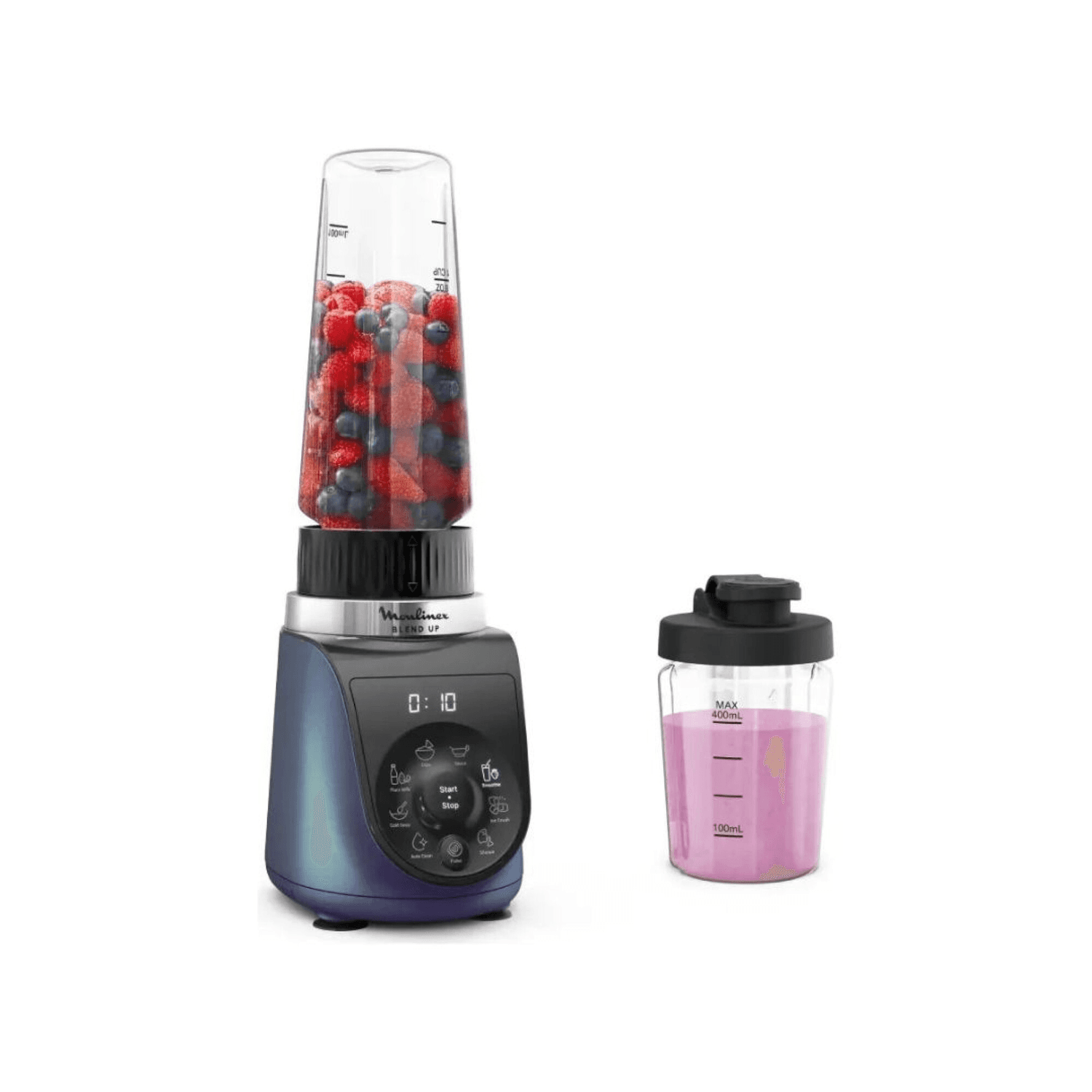 Licuadora personal Moulinex Blend Up LM19H4FO con vaso alto y vaso para llevar