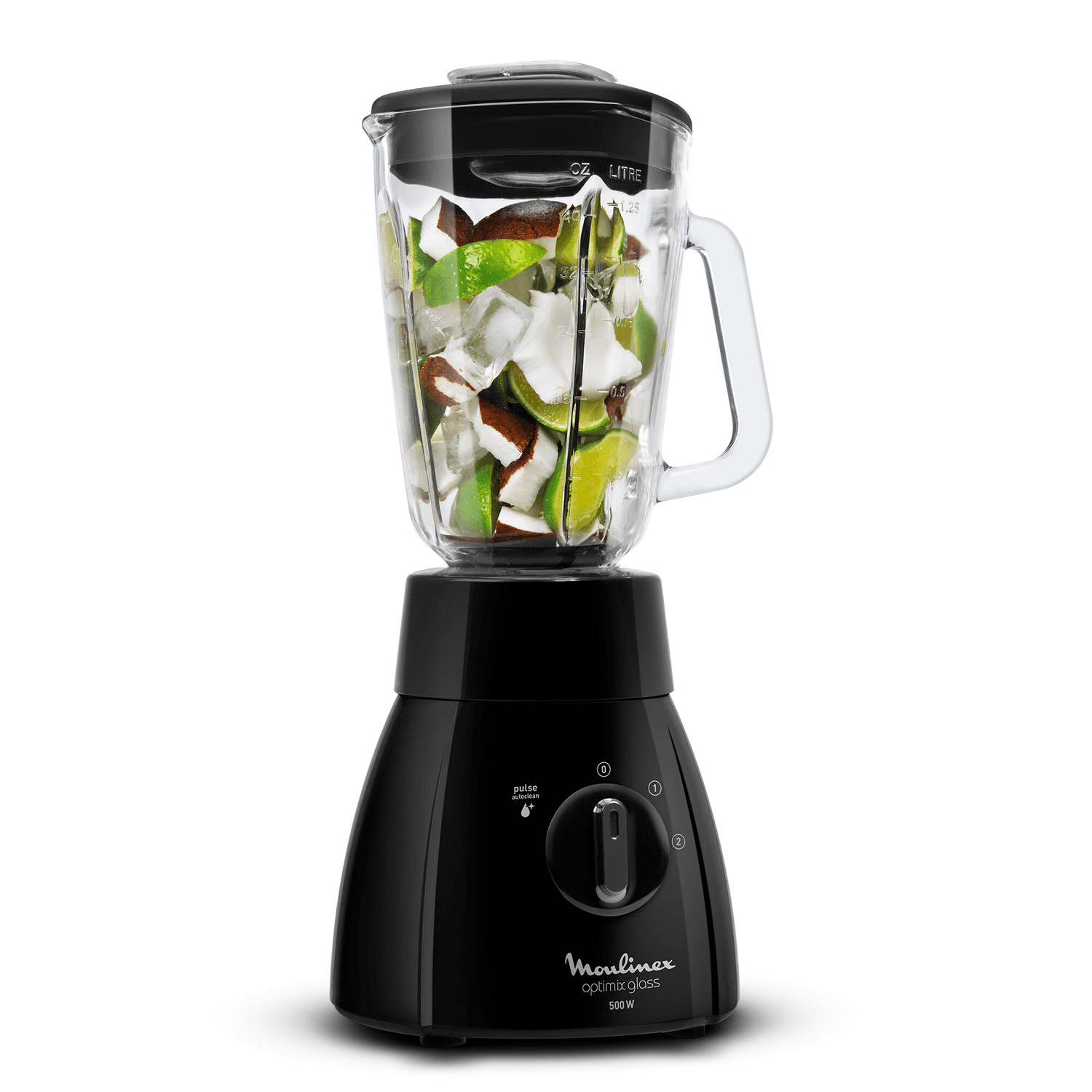Licuadora Moulinex Optimix LM2788VO negra con jarra de vidrio