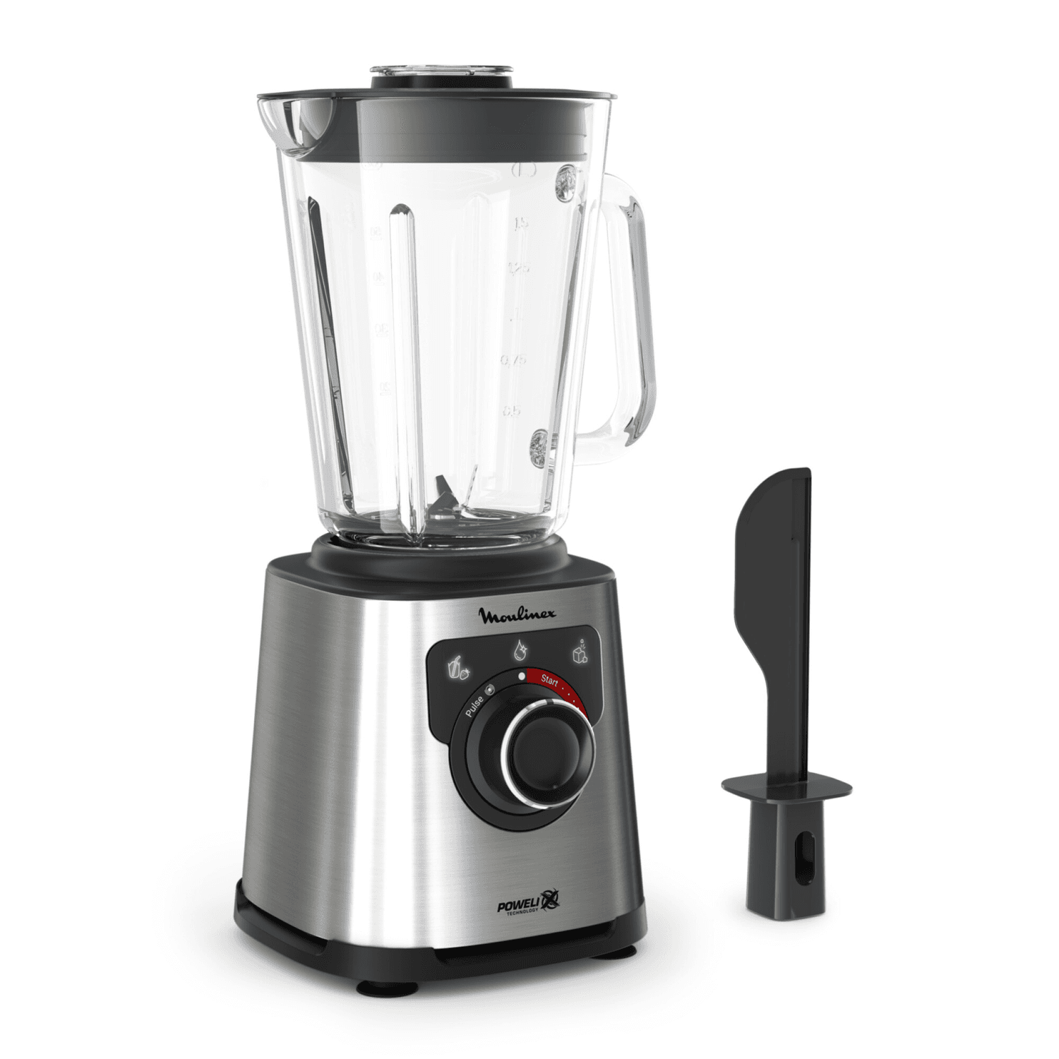 Licuadora Moulinex PerfectMix LM871D10 con jarra de vidrio y espátula