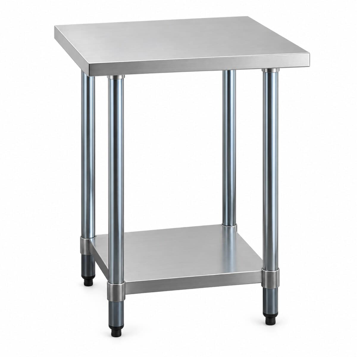 Mesa de acero inoxidable 60x60 cm estante inferior Jameco WT-600CE