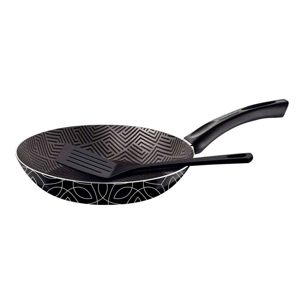 Sartén Tramontina Paris negra de 24 cm con espátula