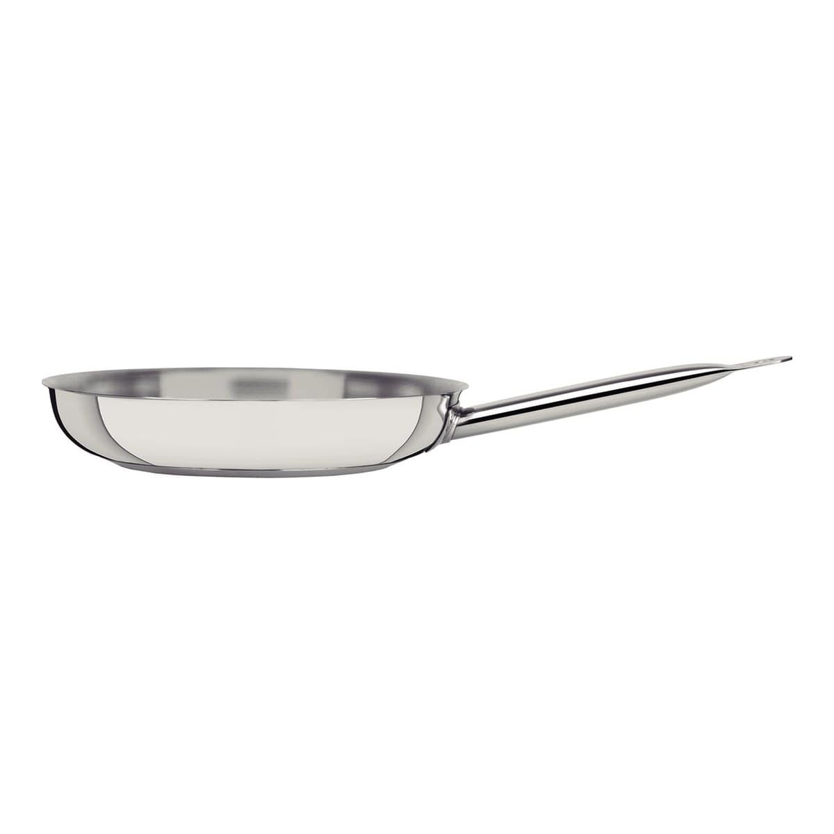 Sartén Tramontina Professional de 20 cm, acero inoxidable y mango tubular.