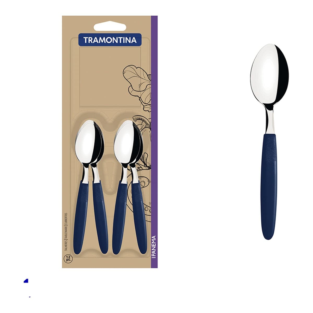Set de 12 cucharas de té azules