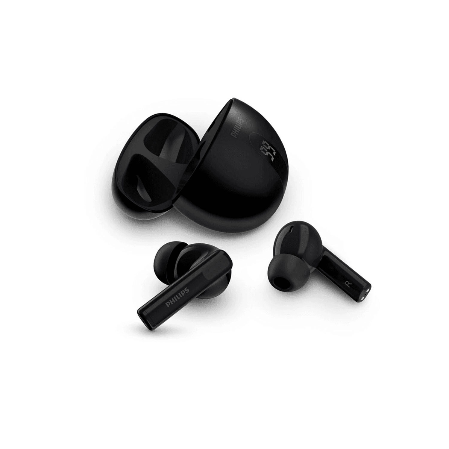 Auriculares true wireless Philips TAT3559BK/97 con su estuche