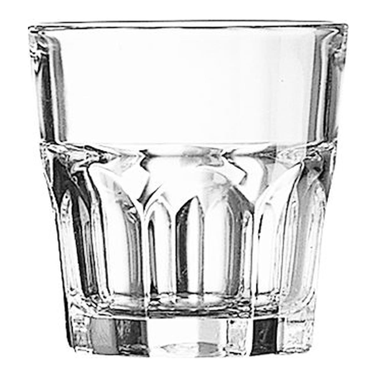 Vaso bajo facetado Arcoroc Granity de 27 cl, código J2614.