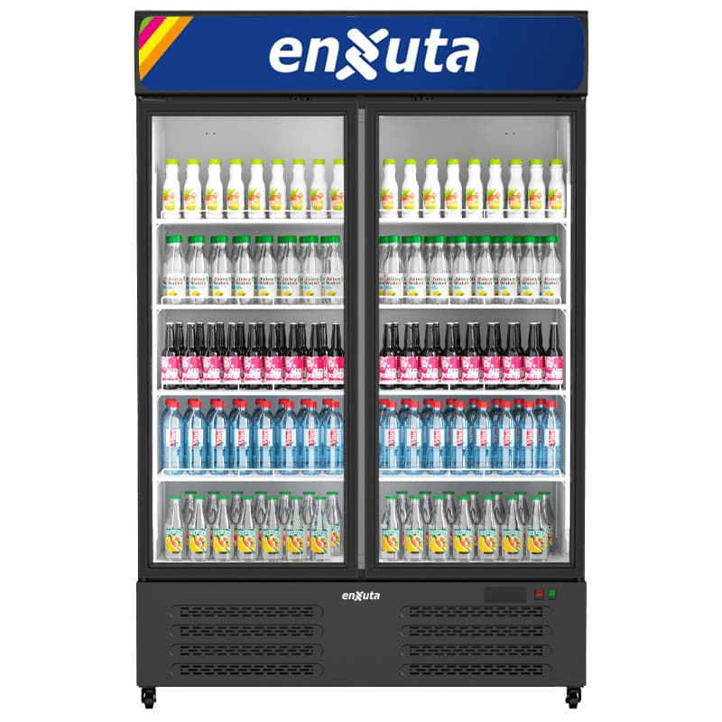 Visicooler Enxuta VENX521000 de 2 puertas de vidrio, 1.027 L, con cenefa LED