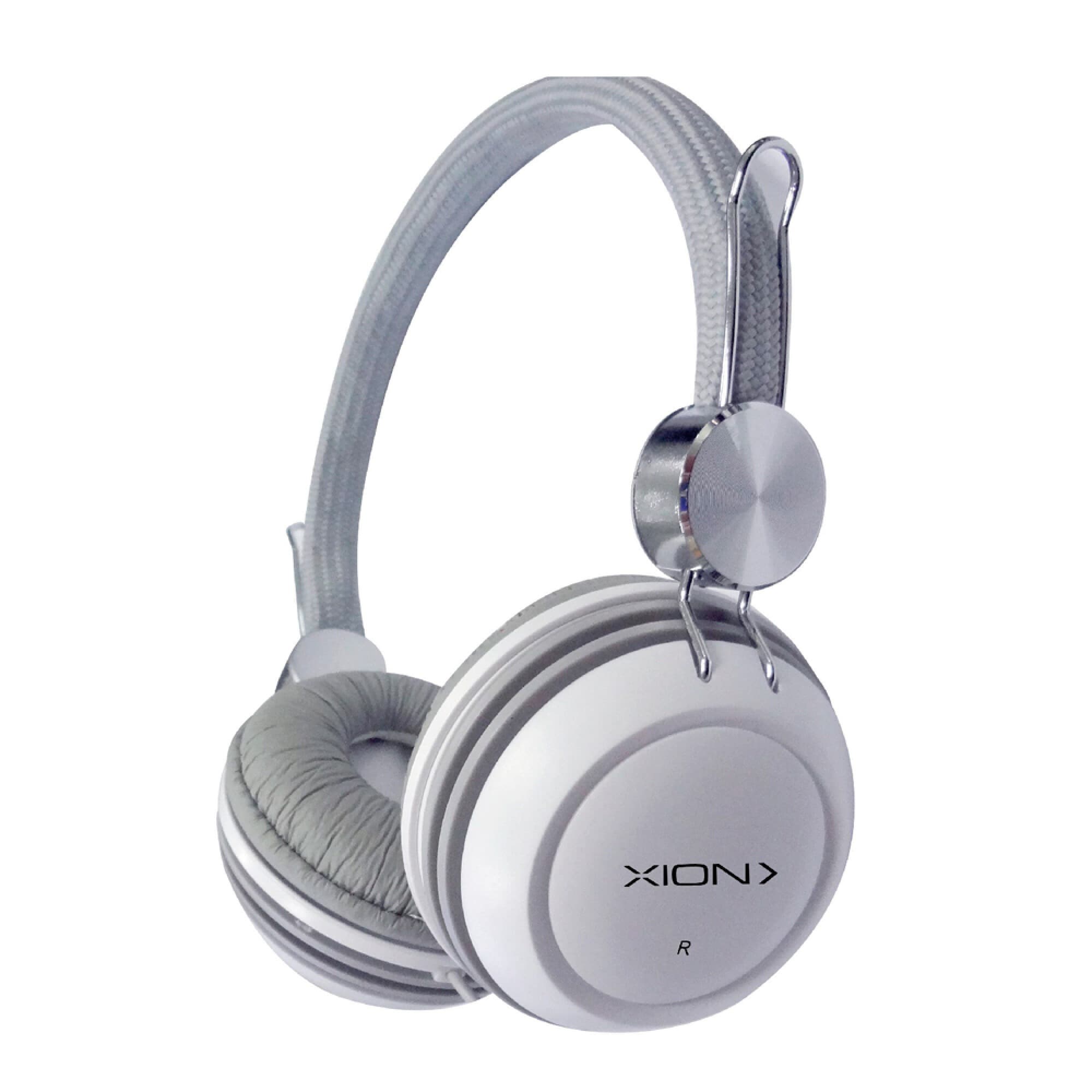 Auriculares de diadema con micrófono XION XI-AU18 en gris y blanco