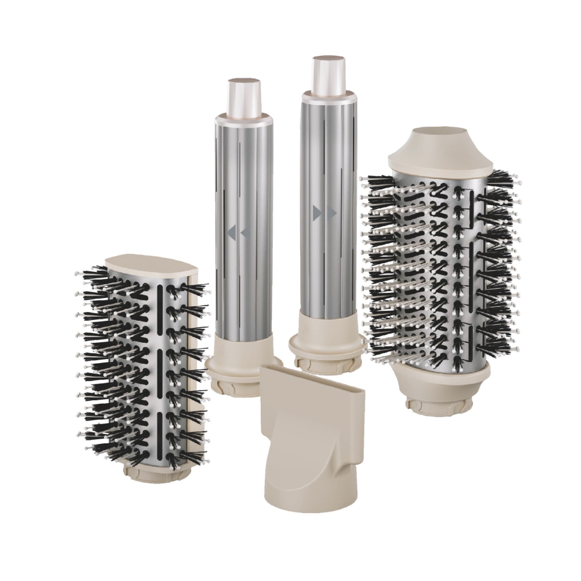Accesorios del kit XION XI-FASHION5: cepillos y curler