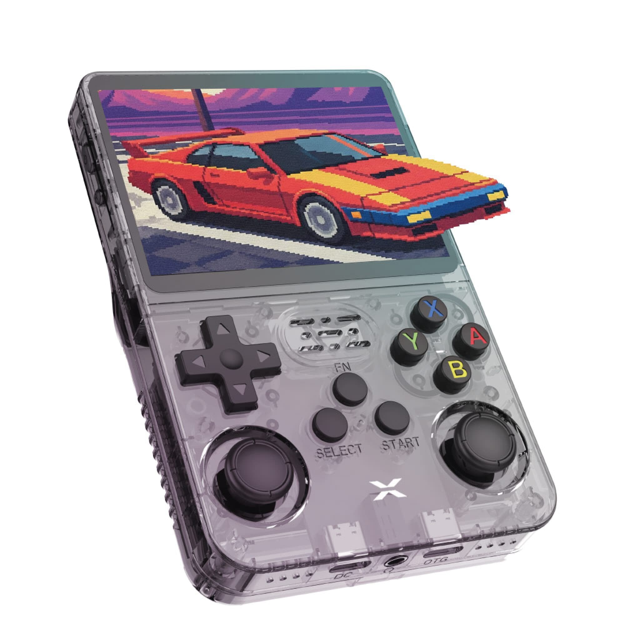 Consola portátil retro XION XI-GAME350 con pantalla encendida