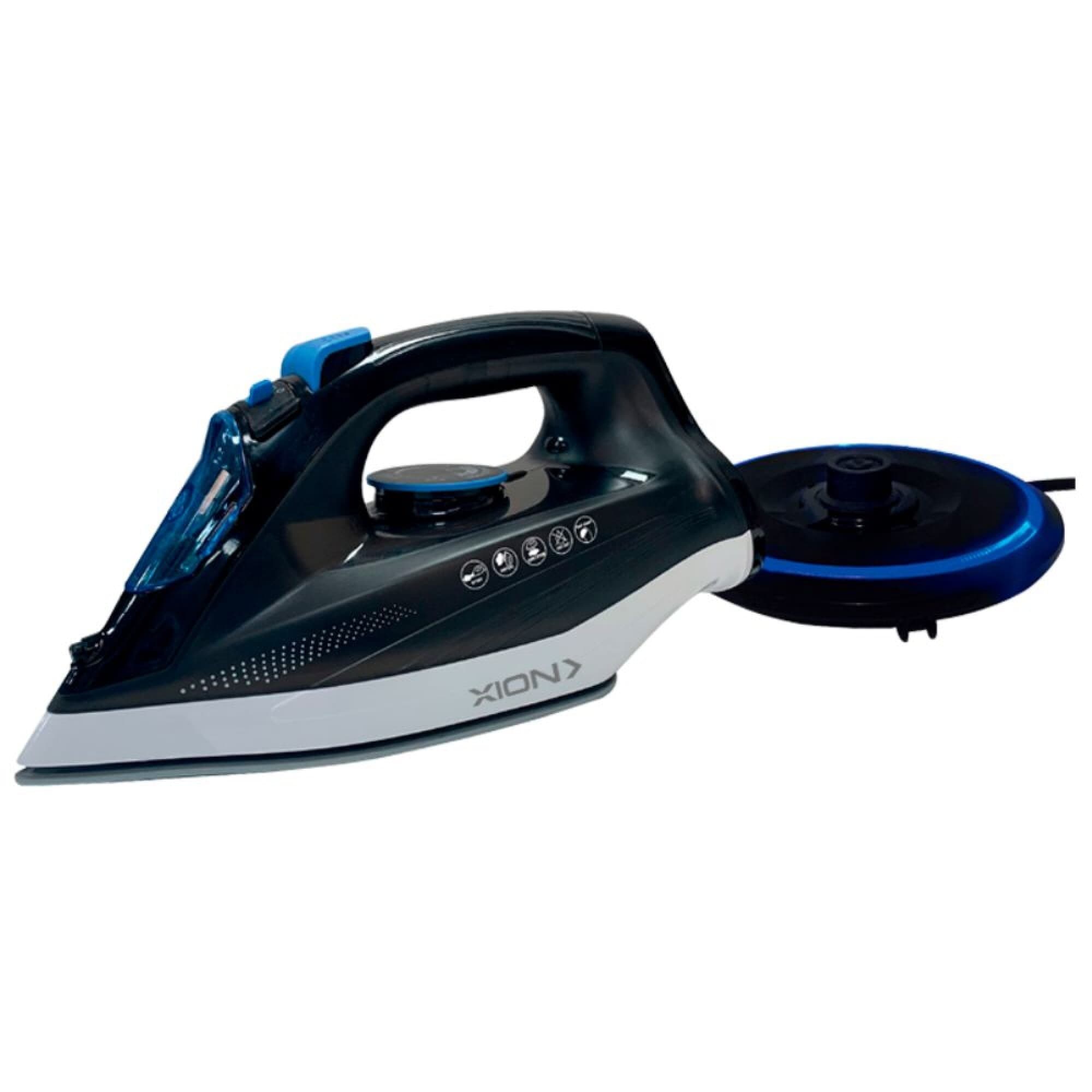 Plancha a vapor inalámbrica XION XI-IRON155I con su base