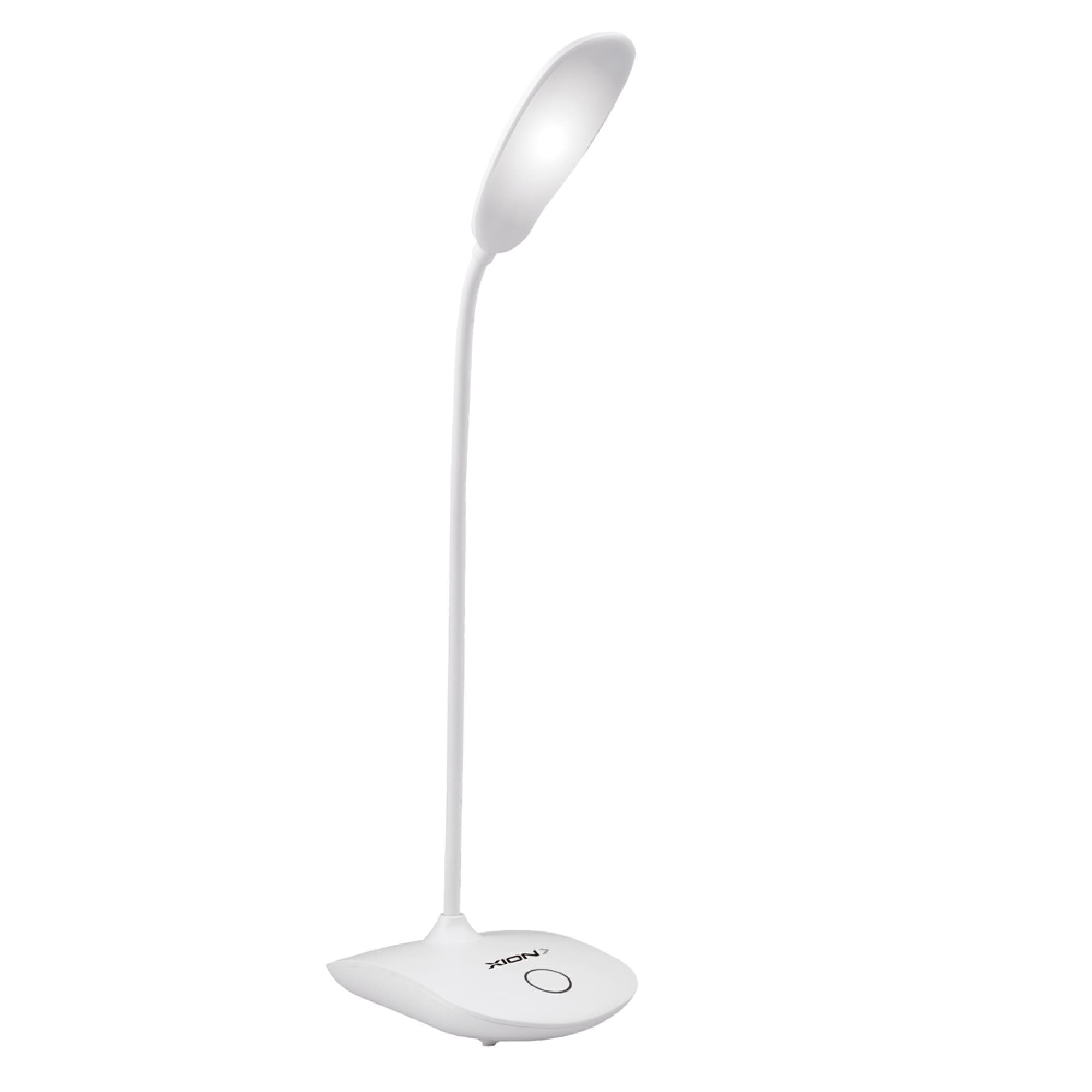Lámpara LED de escritorio XION XI-LAMP10 blanca con cuerpo flexible