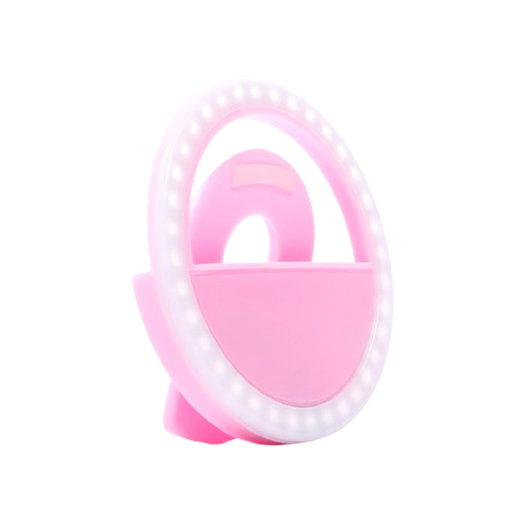Aro de luz LED con clip para celular XION XI-LIGHTCELL rosa