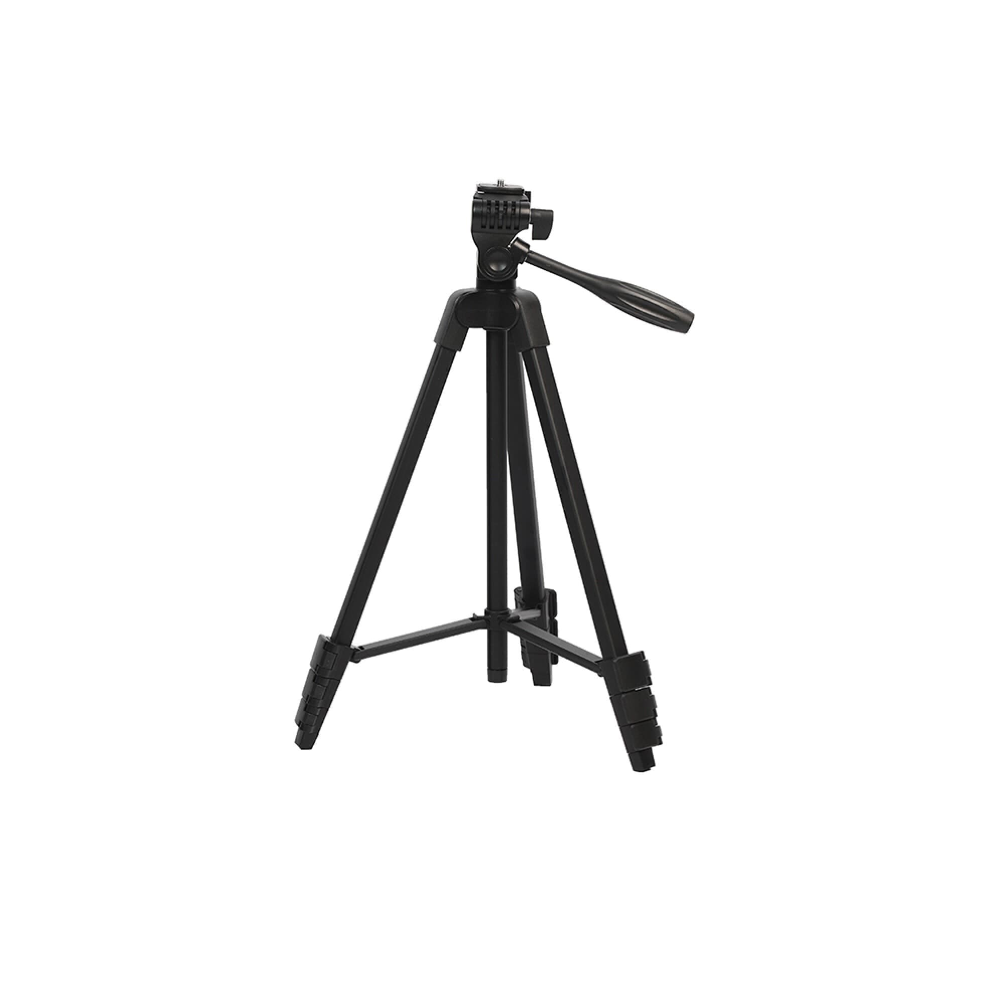 Trípode multiuso de aluminio XION XI-TRIPOD410 extendido con cabezal