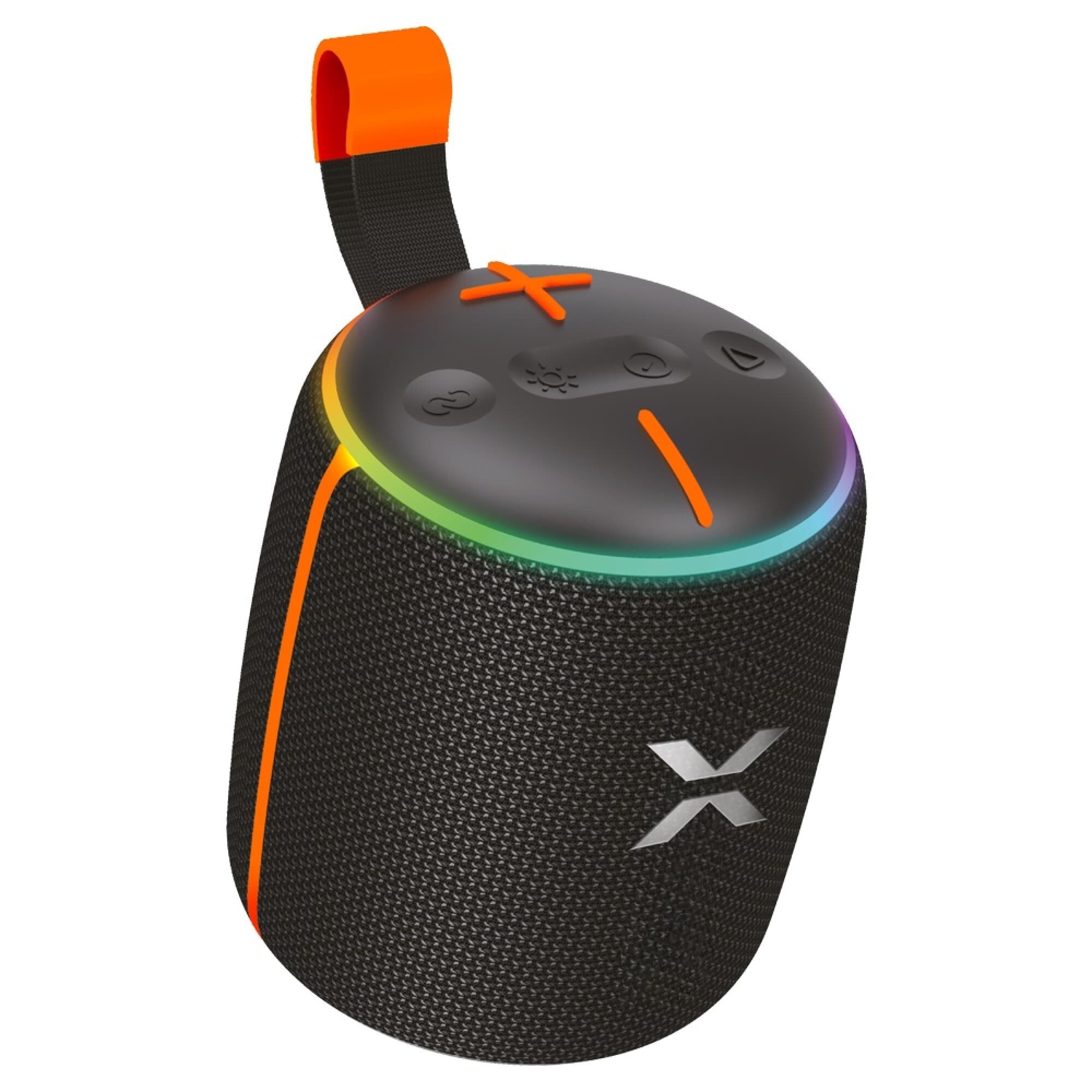 Parlante Bluetooth portátil XION XI-XT11 con correa naranja
