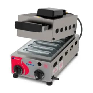 Crepera a gas 6 crepes Suizos Progas Estilo PRK-60 G Tapa Abierta