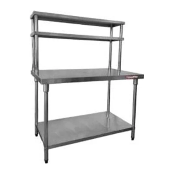 Mesa de Acero inoxidable 180 x 70 cm 2 Estantes Aéreos | Flamemax HWT-718TD