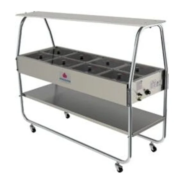 Mesa 8 cubas de calor tapa de vidrio | Progas PRB-08GN