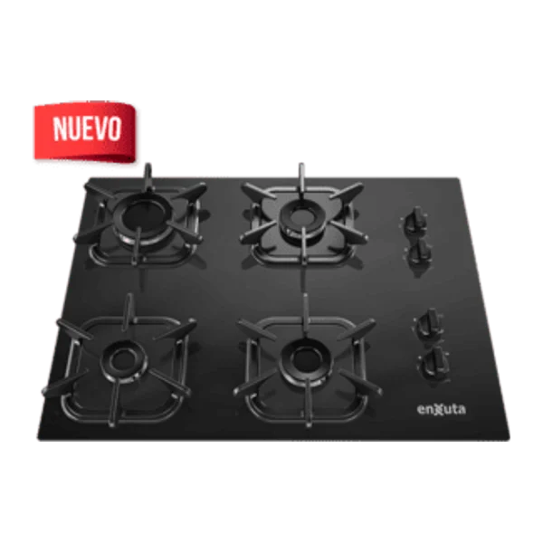 Anafe de empotrar 4 hornallas a gas vidrio negro | Enxuta AENXV2742NG