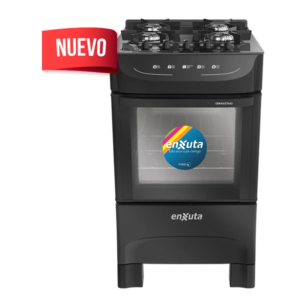 cocina 4 hornallas Enxuta CENXV27543NG mesada vidrio templado