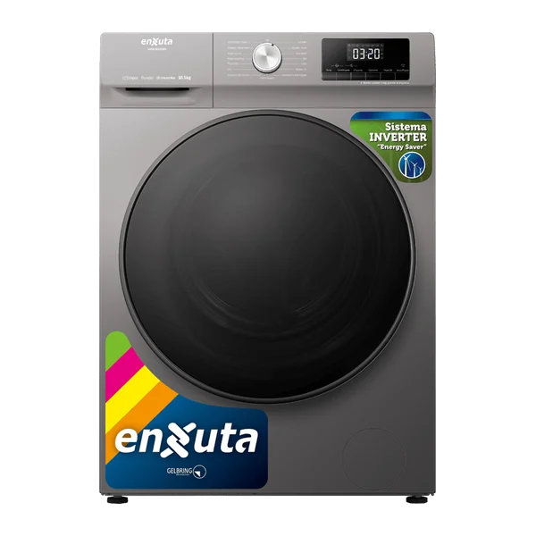 Lavarropas carga frontal Enxuta LENX161050S tambor inox 10,5 kg