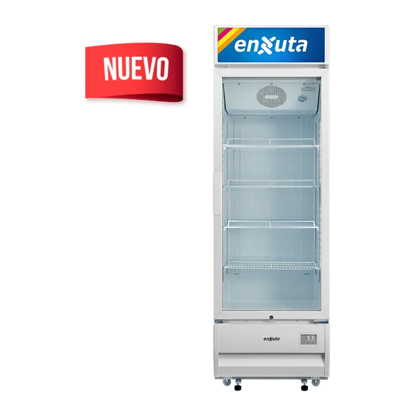 Vitrina refrigerada Enxuta VENX9415 416 L con cenefa LED y puerta de vidrio templado