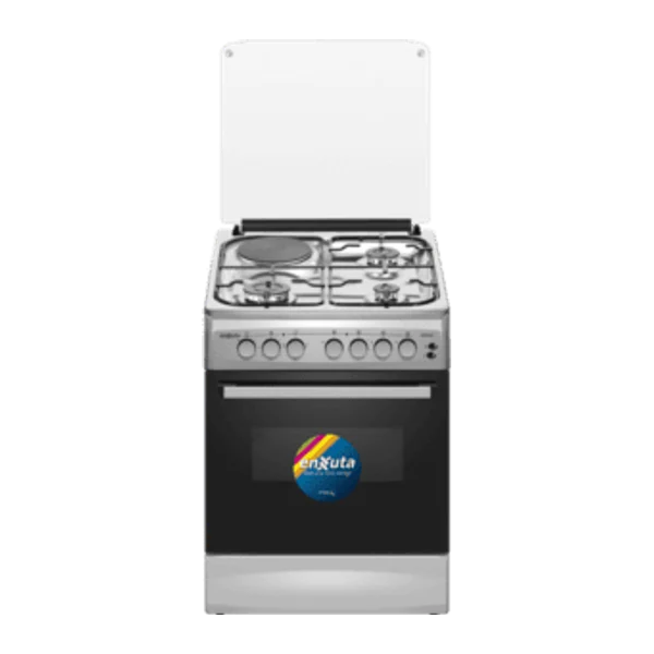 Cocina Combinada 3 Hornallas y 1 Disco Eléctrico Inox | Enxuta CENX5646I