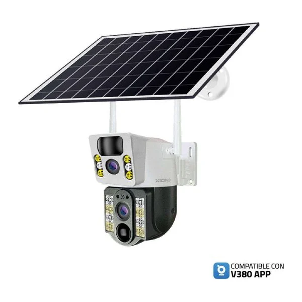 Cámara solar smart WiFi exterior doble camara - batería recargable. | XION XI-CCTV82S