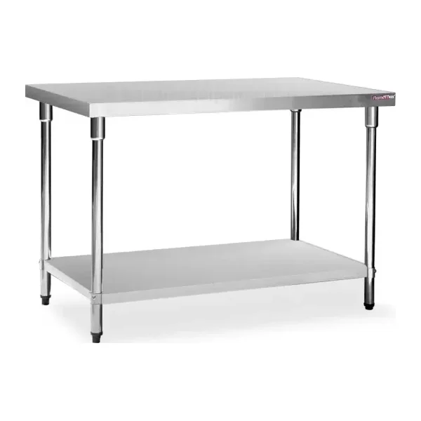 Mesa de Acero Inoxidable 120 x 70 cm con estante | Flamemax HWT-2-712R