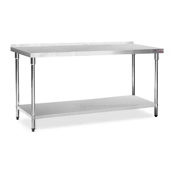 Mesa de Acero Inoxidable 180 x 70 cm con zócalo | Flamemax HWT-2-718RP