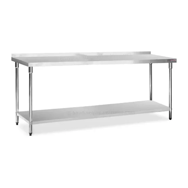 Mesa de Acero Inoxidable 230 x 70 cm con zócalo | Flamemax HWT-2-723RP