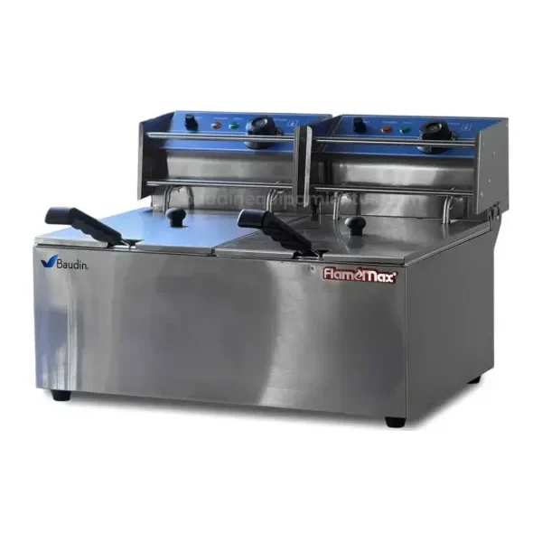 Freidor Eléctrico 2 cubas de 10 Litros Flamemax HEF-89
