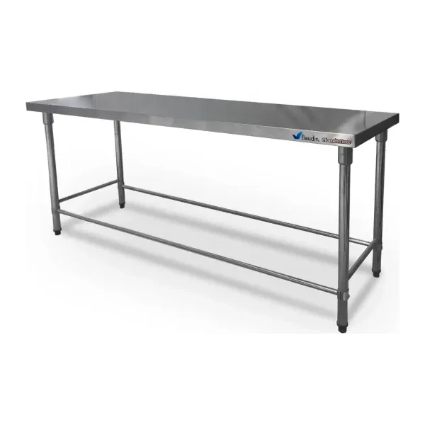 Mesada de trabajo de acero inoxidable Flamemax 180 x 60 cm sin estante desarmable buena calidad