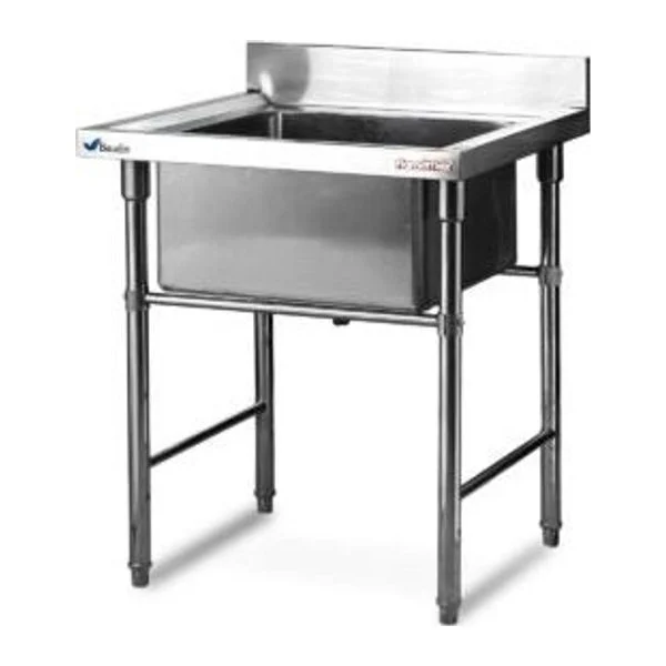Pileton Simple 85 x 70 cm Acero Inoxidable con Zócalo | Flamemax HSS-77